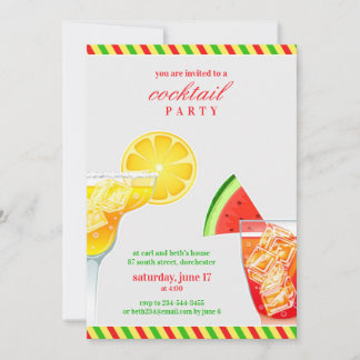 Invitación plana para beber Fiesta de cócteles