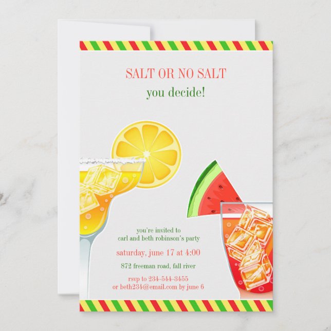 Invitación plana para beber Fiesta de cócteles (Anverso)