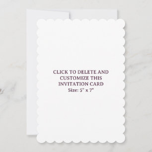 Invitación plana personalizada blanca con borde de
