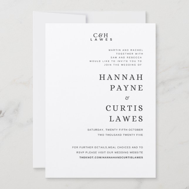 Invitación plana, tamaño: 12,7 cm x 17,8 cm, papel (Anverso)