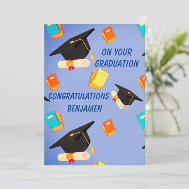 Invitación plana, tamaño: 12,7 cm x 17,8 cm, papel (Anverso de pie)