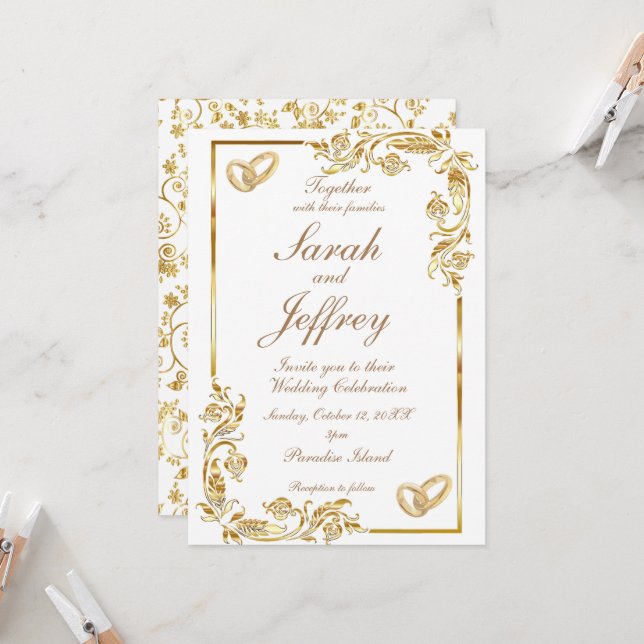 Invitación plana, tamaño: 12,7 cm x 17,8 cm, papel (Anverso/Reverso In Situ)