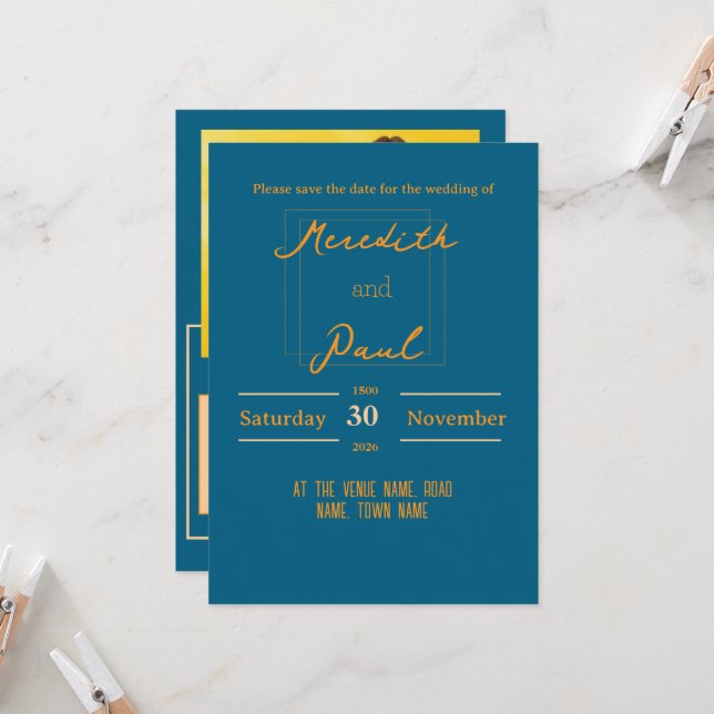 Invitación plana, tamaño: 13 cm x 18 cm, papel: Si (Anverso/Reverso In Situ)