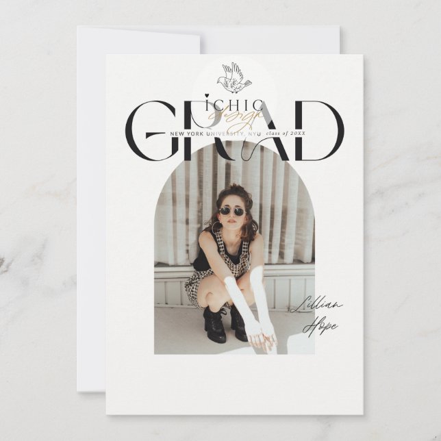 Invitación plana, tamaño: 5" x 7" (Anverso)