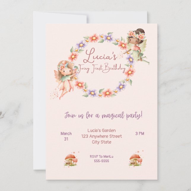 Invitación plana, tamaño: 5" x 7", papel: firma M (Anverso)