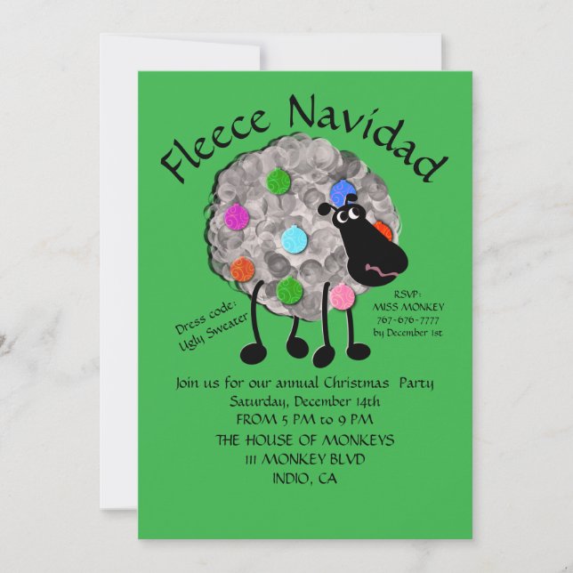 Invitación plana, tamaño: 5" x 7", papel: mate, en (Anverso)