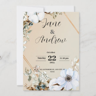 Invitación plana, tamaño: 5" x 7", papel: mate, en
