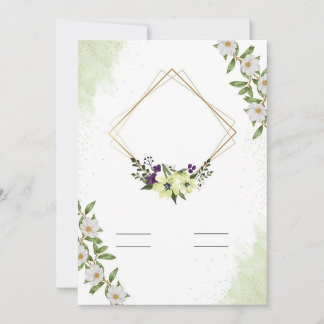 Invitación plana, tamaño: 5" x 7", papel: mate, en (Anverso)