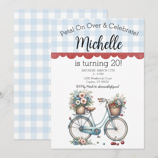 Invitación plana, tamaño: 5" x 7", papel: Signatur (Anverso / Reverso)