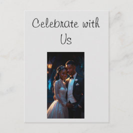 Invitación plana, tamaño: Pareja boda de 5" x 7"