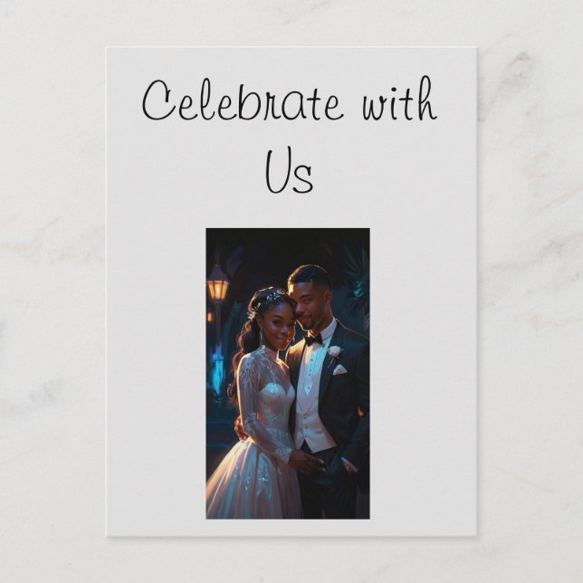 Invitación plana, tamaño: Pareja boda de 5" x 7" (Anverso)