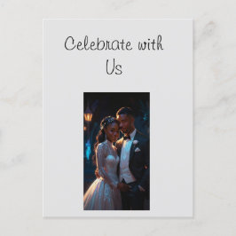 Invitación plana, tamaño: Pareja boda de 5" x 7"