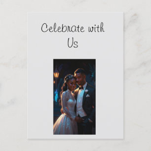 Invitación plana, tamaño: Pareja boda de 5" x 7"