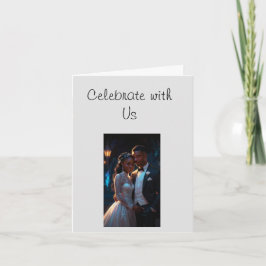 Invitación plana, tamaño: Pareja boda de 5" x 7"