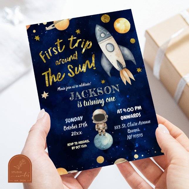 Invitación Planet Boy Space Primer Viaje Alrededor Del Cumple (Subido por el creador)