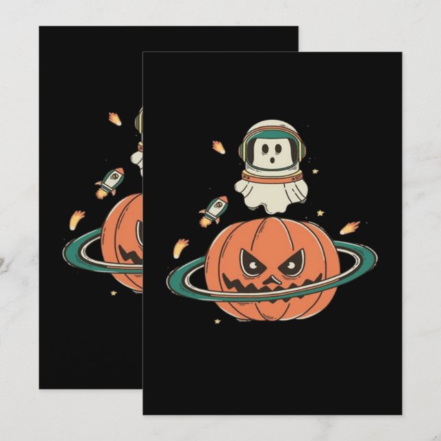 Invitación Planeta de Calabaza  (Anverso / Reverso)