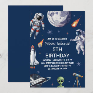 Invitación Planeta espacial de moda para buques de cohetes Ga