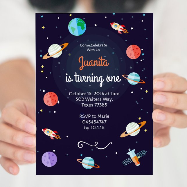 Invitación Planeta Espacio Sistema Solar Planeta Cumpleaños (Subido por el creador)
