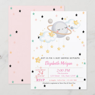 Invitación Planeta,Nubes, Estrellas,Fiestade Baby Shower