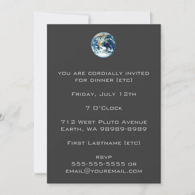 Invitación Planeta Tierra (Anverso)
