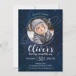 Invitación Planetas del espacio exterior 1er cumpleaños explo