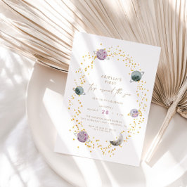 Invitación Planetas del espacio exterior - Chicas Oro Primer 