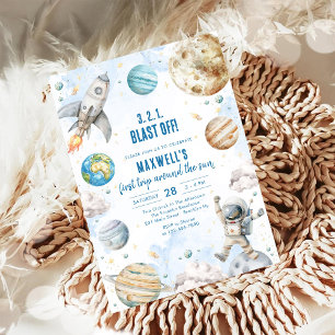 Invitación Planetas del espacio exterior cumpleaños de niño a