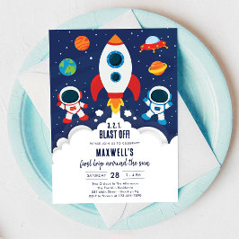 Invitación Planetas del espacio exterior cumpleaños de niño a