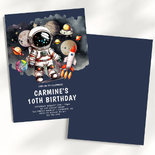 Invitación Planetas del Espacio Exterior Cumpleaños Niño 10