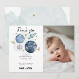 Invitación Planetas del espacio exterior Galaxy Boy Gracias T