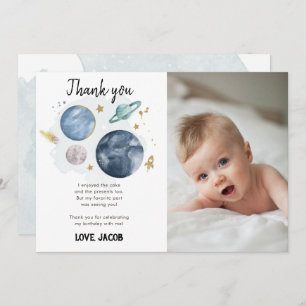 Invitación Planetas del espacio exterior Galaxy Boy Gracias T