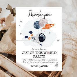 Invitación Planetas del espacio exterior Galaxy Boy Gracias T