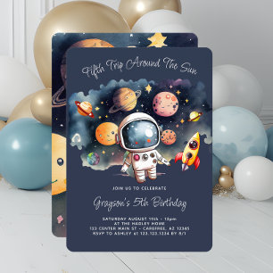 Invitación Planetas del espacio exterior para fiesta de cumpl