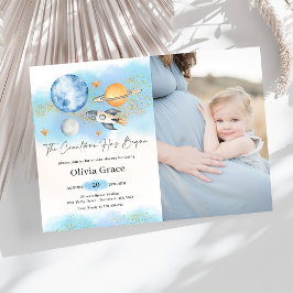 Invitación Planetas del espacio exterior Primer niño foto de