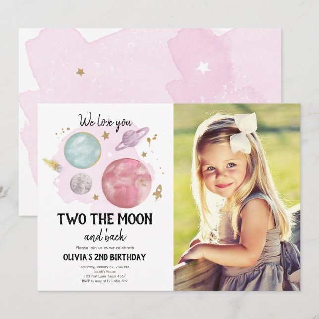 Invitación Planetas del espacio ultraterrestre Segunda Invita (Anverso / Reverso)