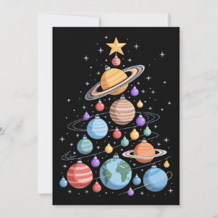 Invitación Planetas del Sistema Solar Árbol de Navidad Espaci