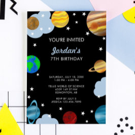 Invitación Planetas Nacimiento Espacio Ultraterrestre Galaxy