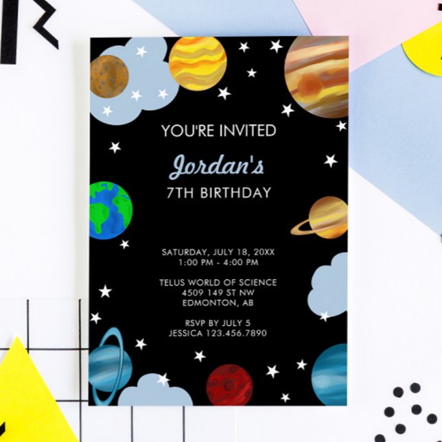 Invitación Planetas Nacimiento Espacio Ultraterrestre Galaxy  (Subido por el creador)