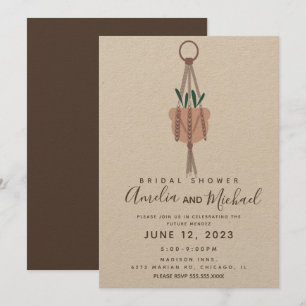 Invitación Planificador de Macramé Moderno para Colgar Planta