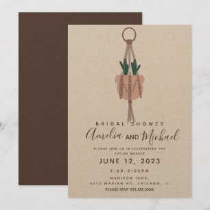 Invitación Planificador de Macrame para Colgar Plantas Cactus