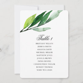 Invitación Plano de asientos de jardín. Plan de boda de hojas