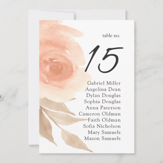 Invitación Plano de asientos para boda en jardín. Plan de mes (Anverso)