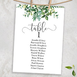 Invitación plano de tabla boda de moda verde, fuente moderna