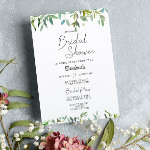 Invitación Planta botánica foliaje verde oscuro Ducha de novi