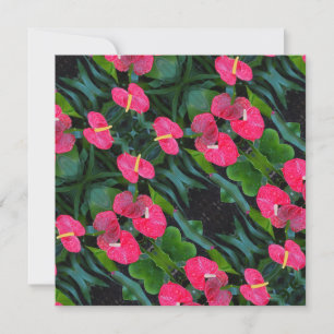Invitación Planta de antrurio del corazón rojo