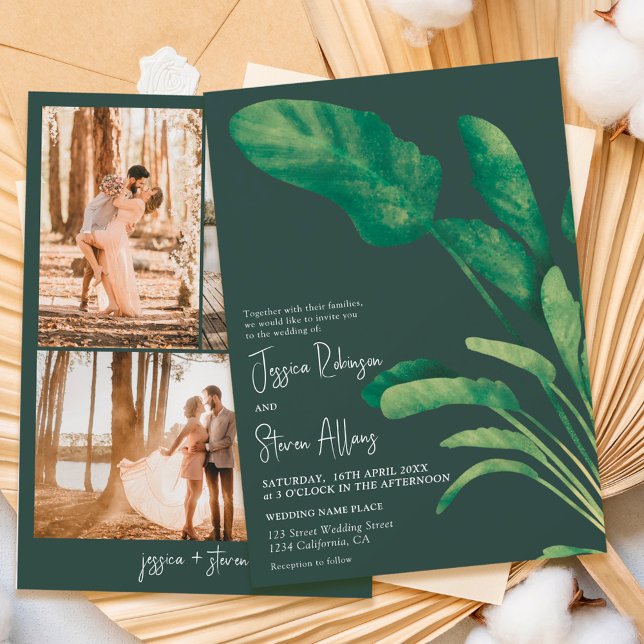 Invitación Planta de guiones de vegetación tropical 3 boda de (Subido por el creador)
