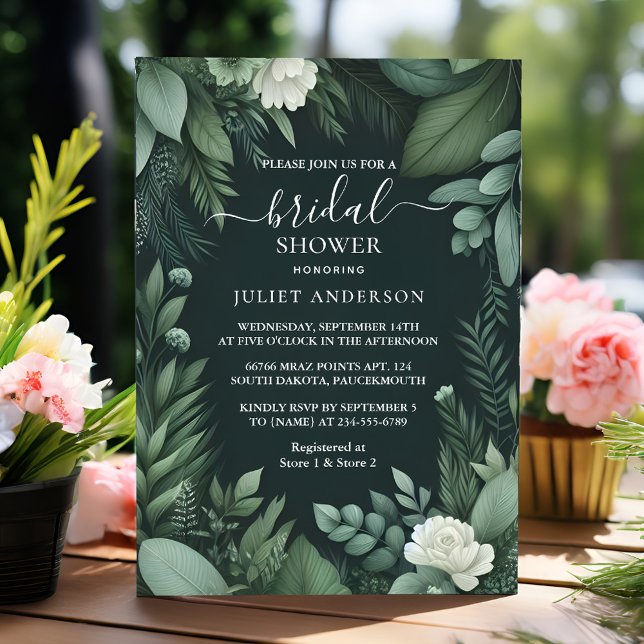 Invitación Planta de jardines naturales Ducha verde oscuro de (Subido por el creador)