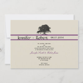 Invitación Plantación de roble en boda púrpura