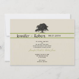 Invitación Plantación de robles en boda verde