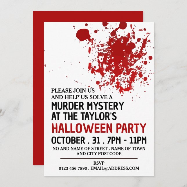 Invitación Plantación de sangre, fiesta de Halloween del mist (Anverso / Reverso)